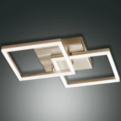 LED-Deckenleuchte Bard, 45x45cm, Mattgold-Finish