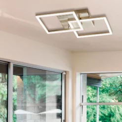 LED-Deckenleuchte Bard, 45x45cm, Mattgold-Finish