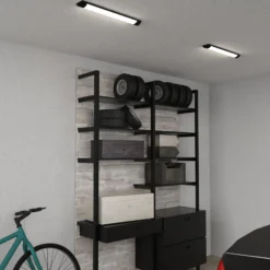 LED-Deckenleuchte Batten, Länge 60 cm, Alu, schwarz, 4.000 K