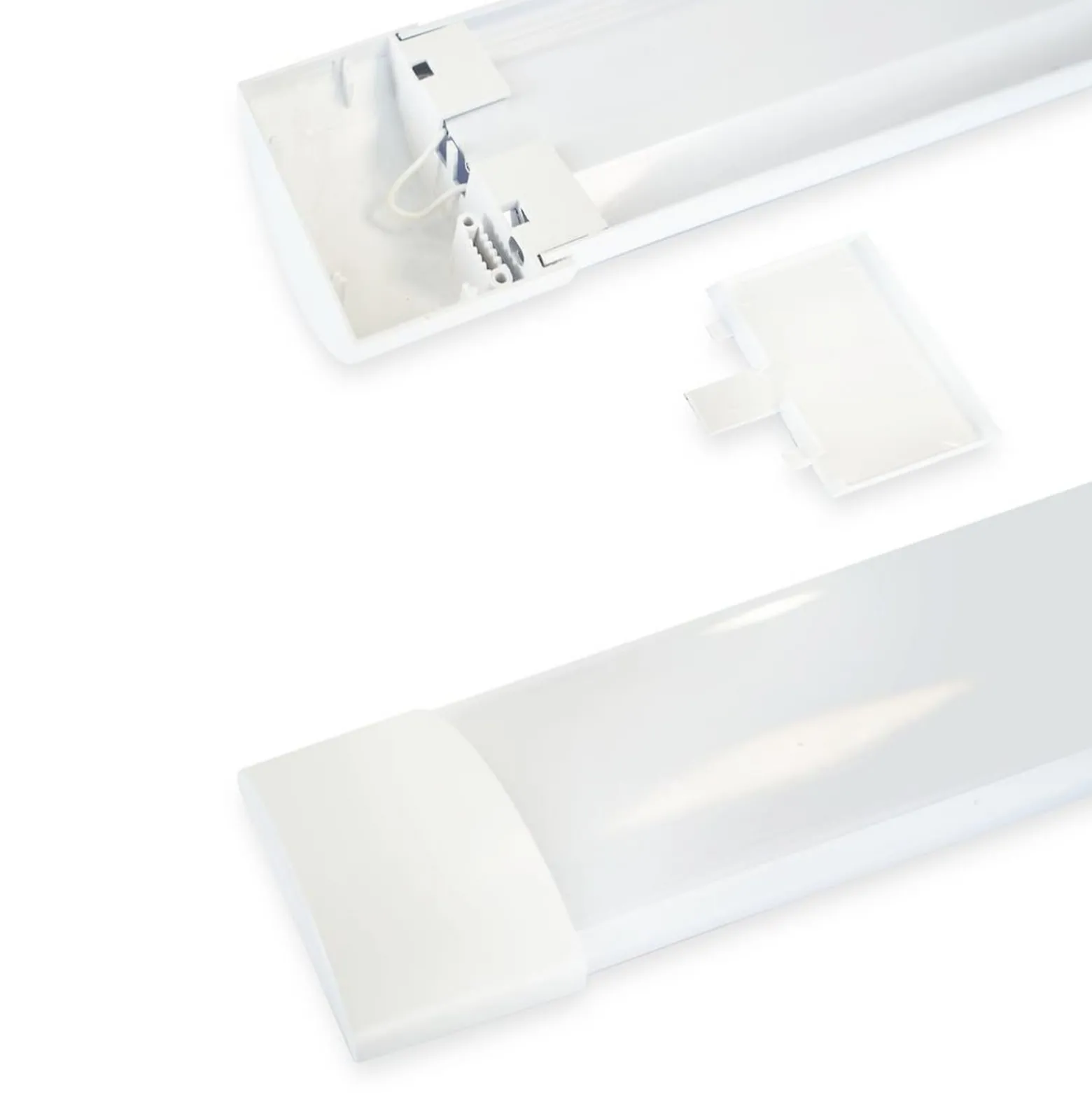 LED-Deckenleuchte Batten, Länge 90 cm, Alu, weiß, 4.000 K
