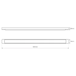 LED-Deckenleuchte Batten, Länge 90 cm, Alu, weiß, 4.000 K