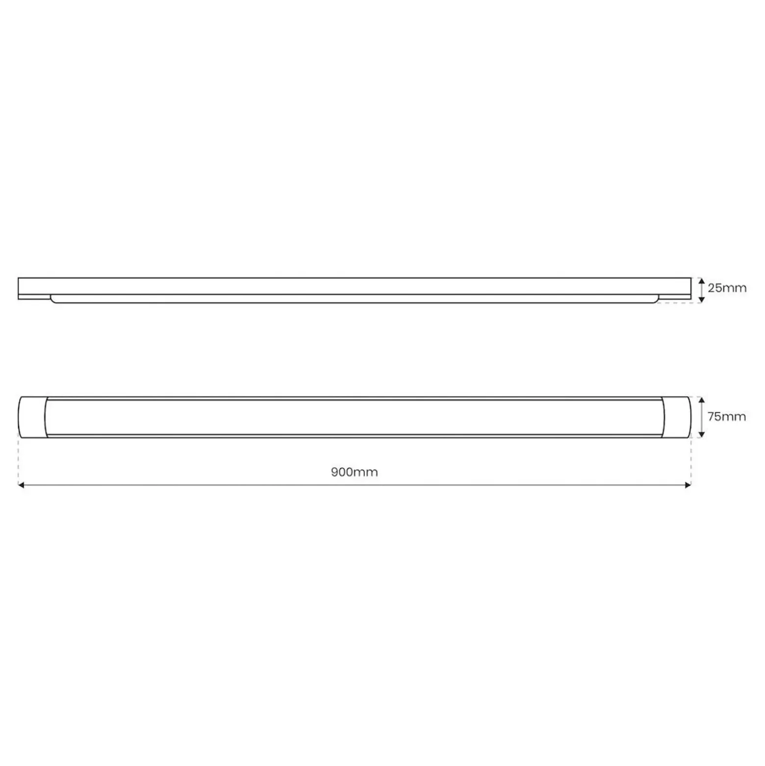 LED-Deckenleuchte Batten, Länge 90 cm, Alu, weiß, 4.000 K