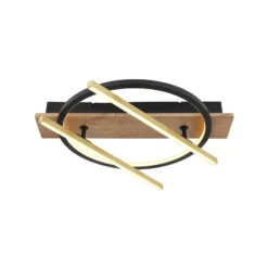 LED-Deckenleuchte Beatrix, Länge 44 cm, holz/schwarz, Holz