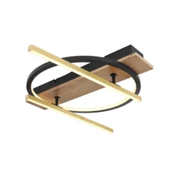 LED-Deckenleuchte Beatrix, Länge 44 cm, holz/schwarz, Holz