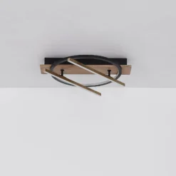 LED-Deckenleuchte Beatrix, Länge 44 cm, holz/schwarz, Holz