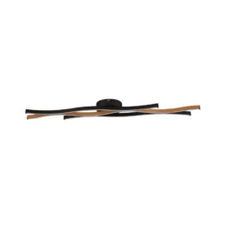 LED-Deckenleuchte Bloom Swirl schwarz/holz