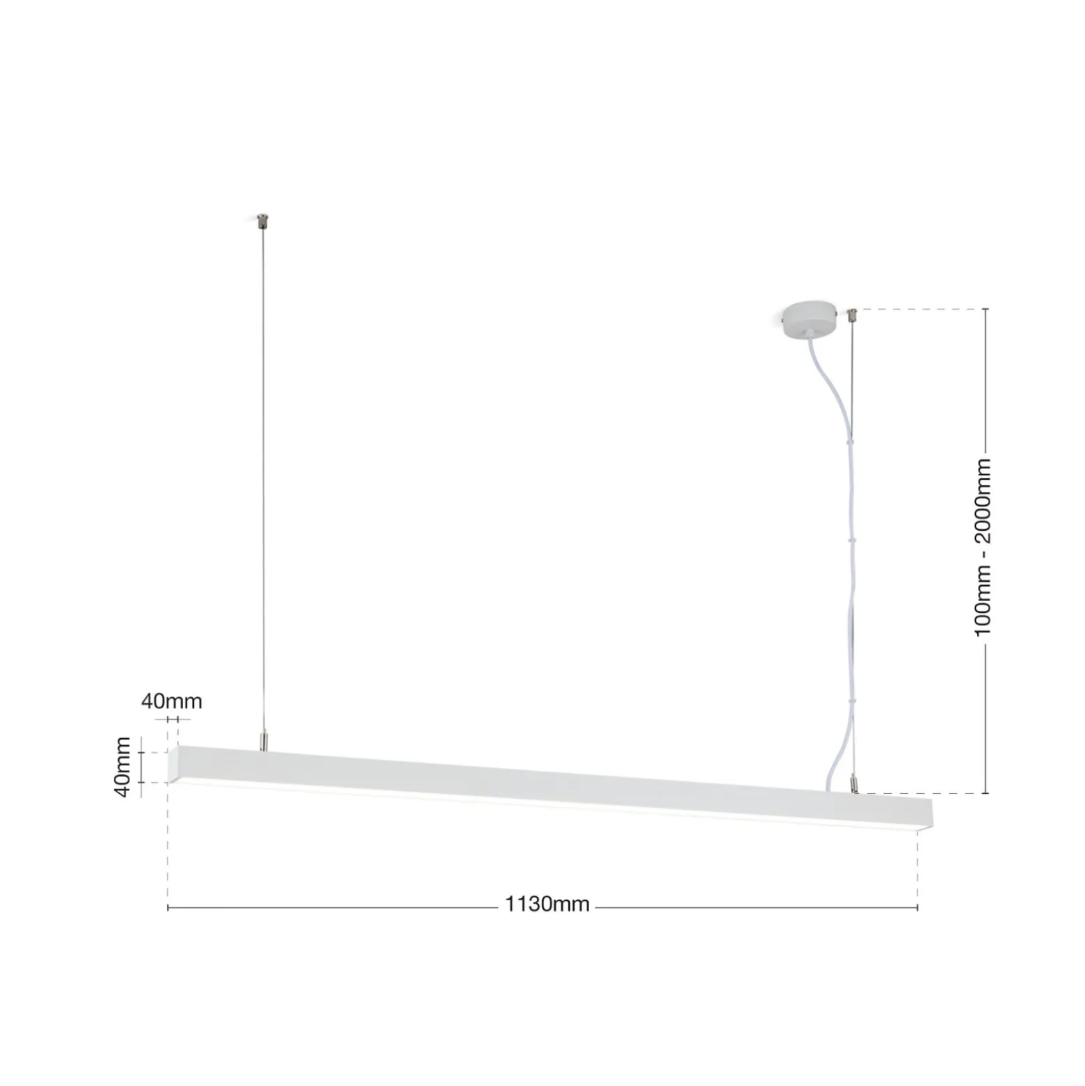 LED-Deckenleuchte Bounce, weiß, Länge 113 cm, CCT, Aluminium