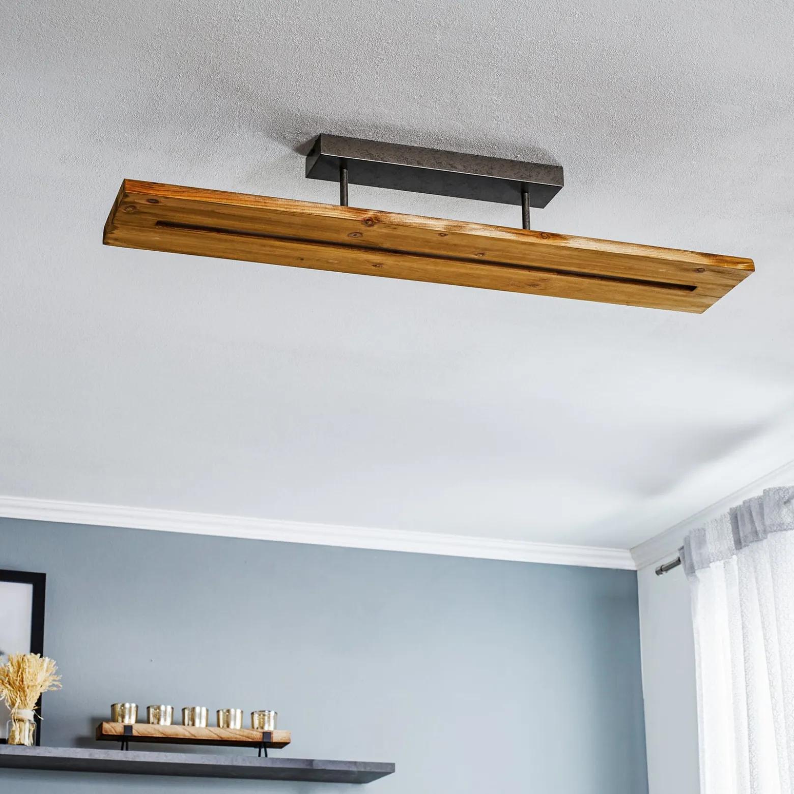 LED-Deckenleuchte Brad aus Holz