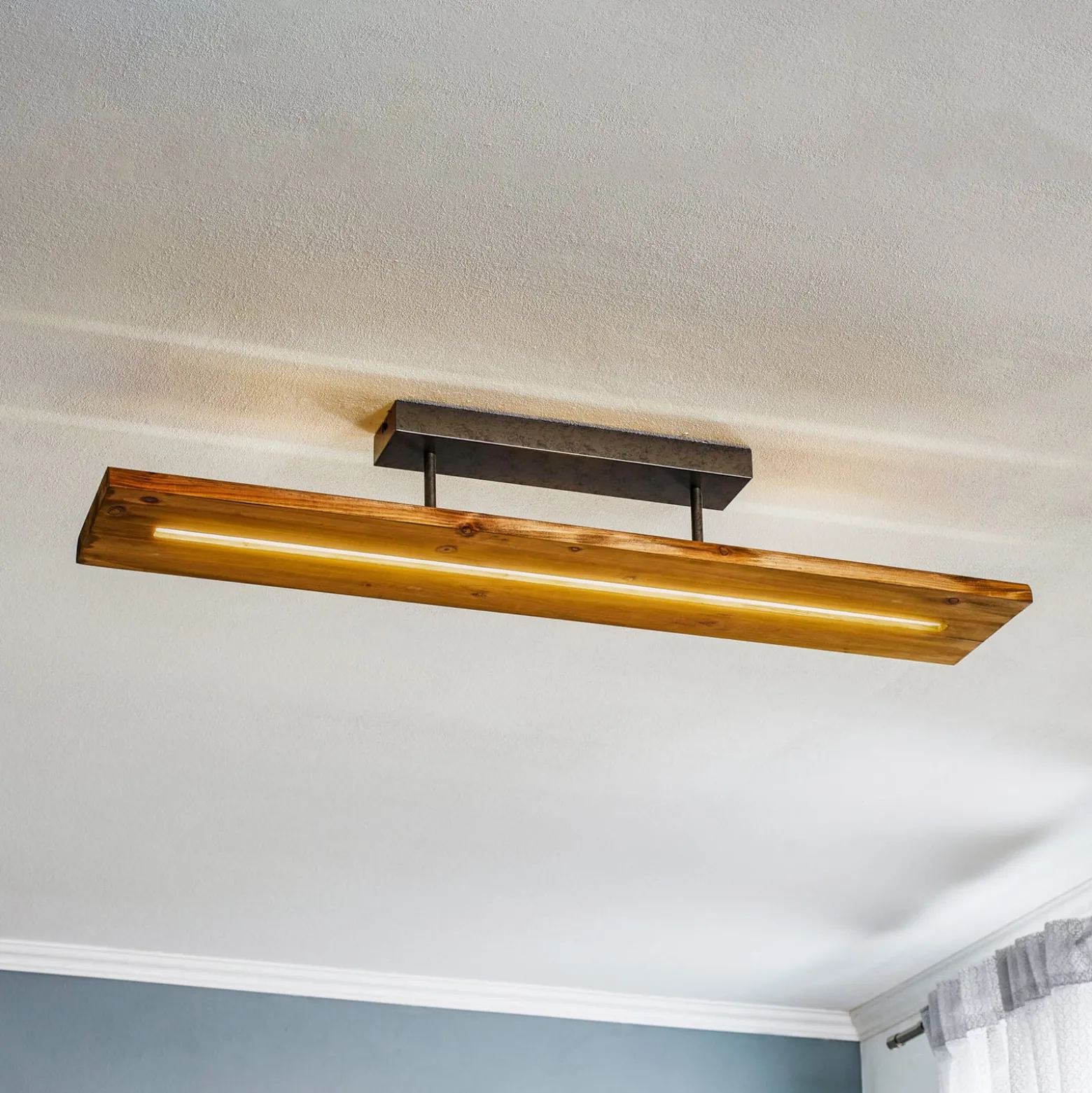 LED-Deckenleuchte Brad aus Holz