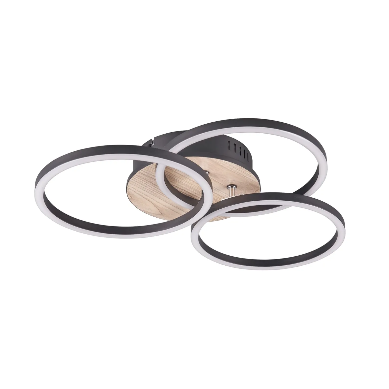 LED-Deckenleuchte Circle 3-flg. Fernbedienung Holz