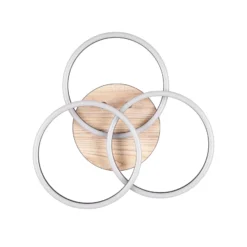 LED-Deckenleuchte Circle 3-flg. Fernbedienung Holz