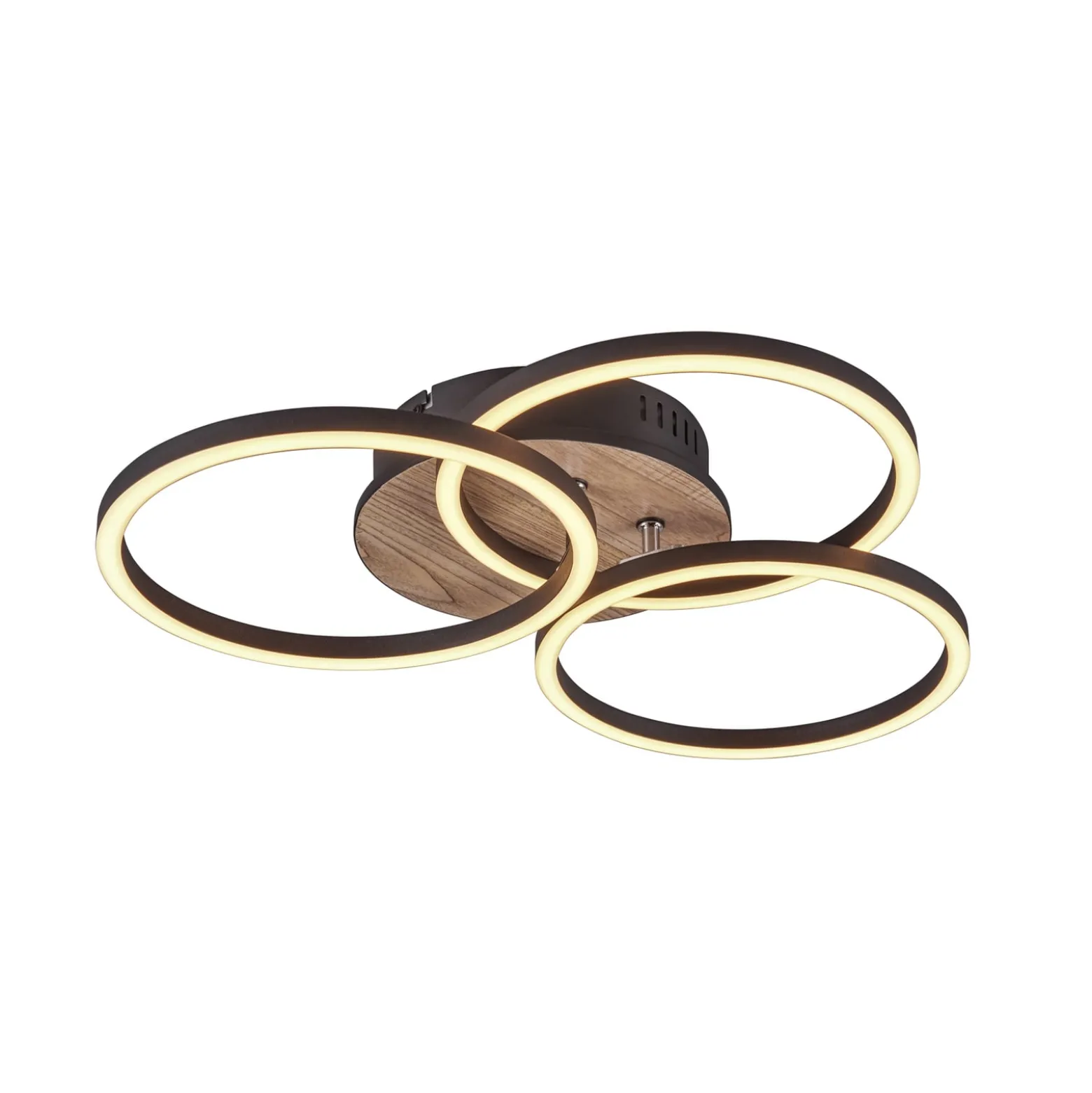 LED-Deckenleuchte Circle 3-flg. Fernbedienung Holz