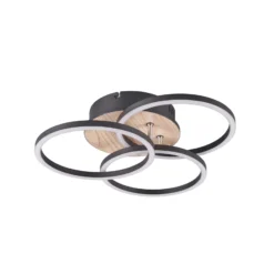 LED-Deckenleuchte Circle 3-flg. Fernbedienung Holz
