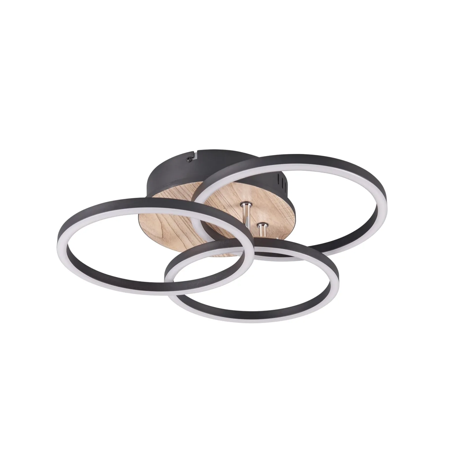 LED-Deckenleuchte Circle 3-flg. Fernbedienung Holz