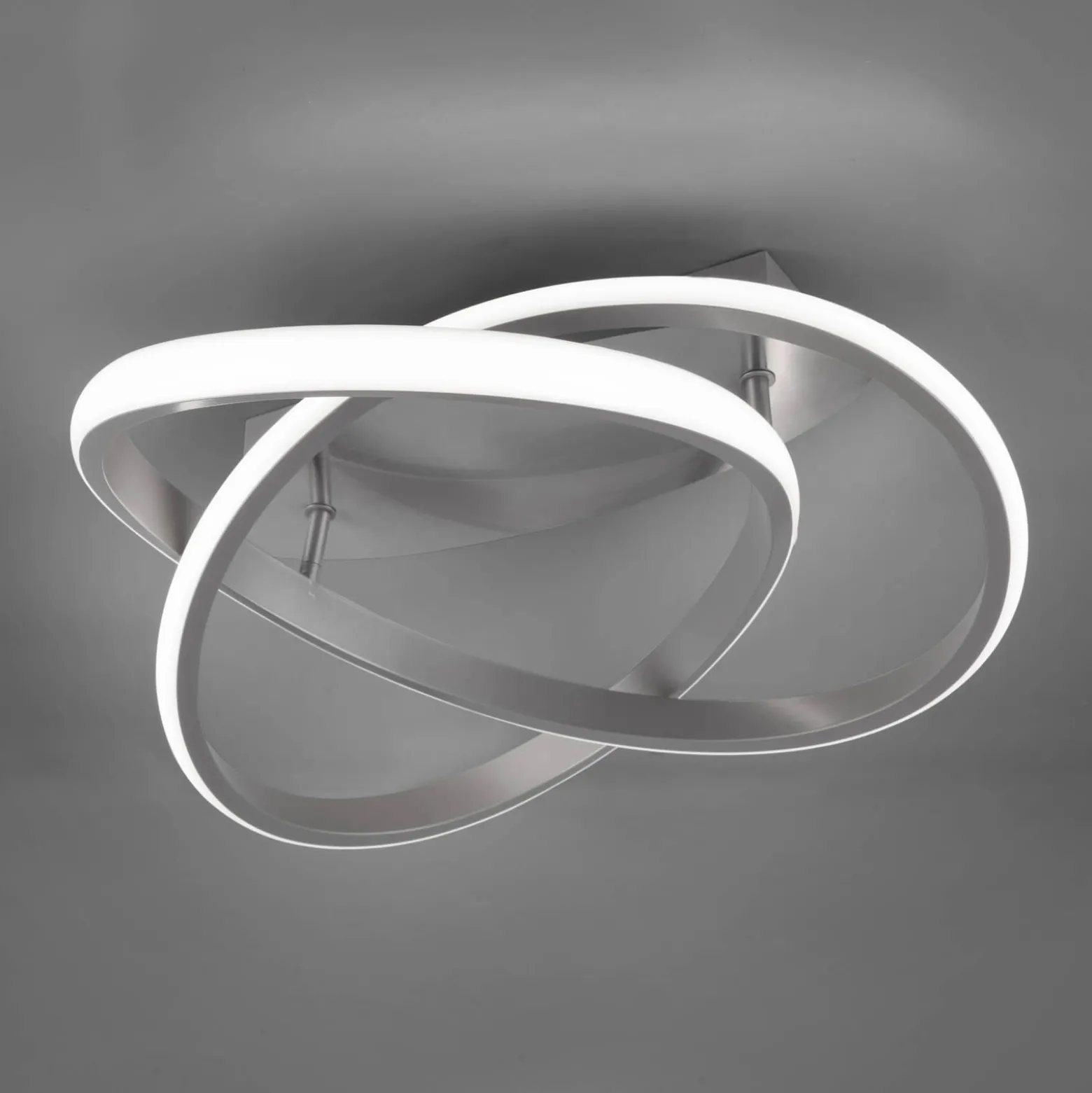 LED-Deckenleuchte Course, nickel matt, 4.000K, Ø 45 cm