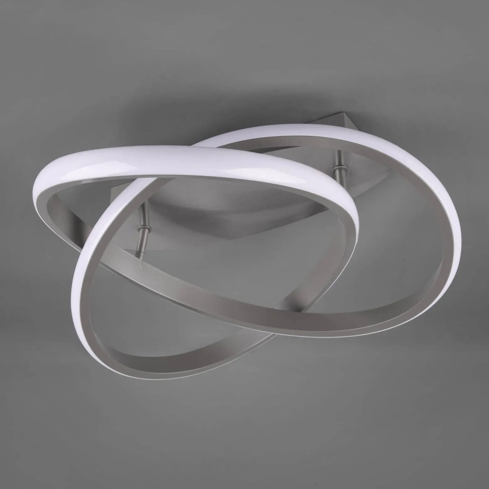 LED-Deckenleuchte Course, nickel matt, 4.000K, Ø 45 cm
