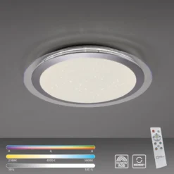 LED-Deckenleuchte Cyba Sterne CCT RGB-Sidelight