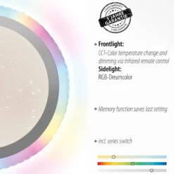 LED-Deckenleuchte Cyba Sterne CCT RGB-Sidelight