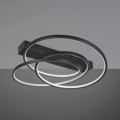 LED-Deckenleuchte Darvin, schwarz, Metall, Kunststoff, CCT
