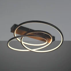 LED-Deckenleuchte Darvin, schwarz, Metall, Kunststoff, CCT
