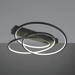 LED-Deckenleuchte Darvin, schwarz, Metall, Kunststoff, CCT