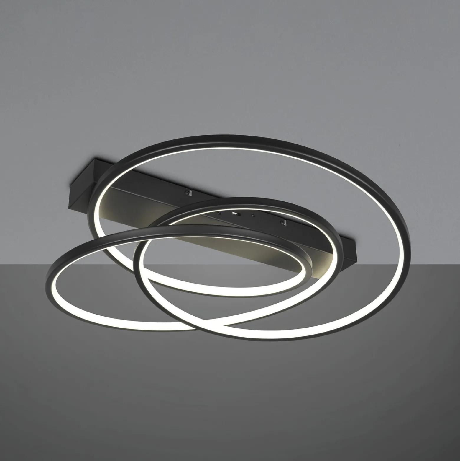 LED-Deckenleuchte Darvin, schwarz, Metall, Kunststoff, CCT