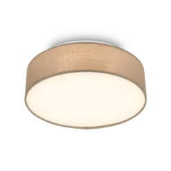 LED-Deckenleuchte Duck, taupe, Ø 30 cm, Textil, 3000K