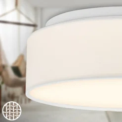 LED-Deckenleuchte Duck, weiß, Ø 30 cm, Textil, 3000K