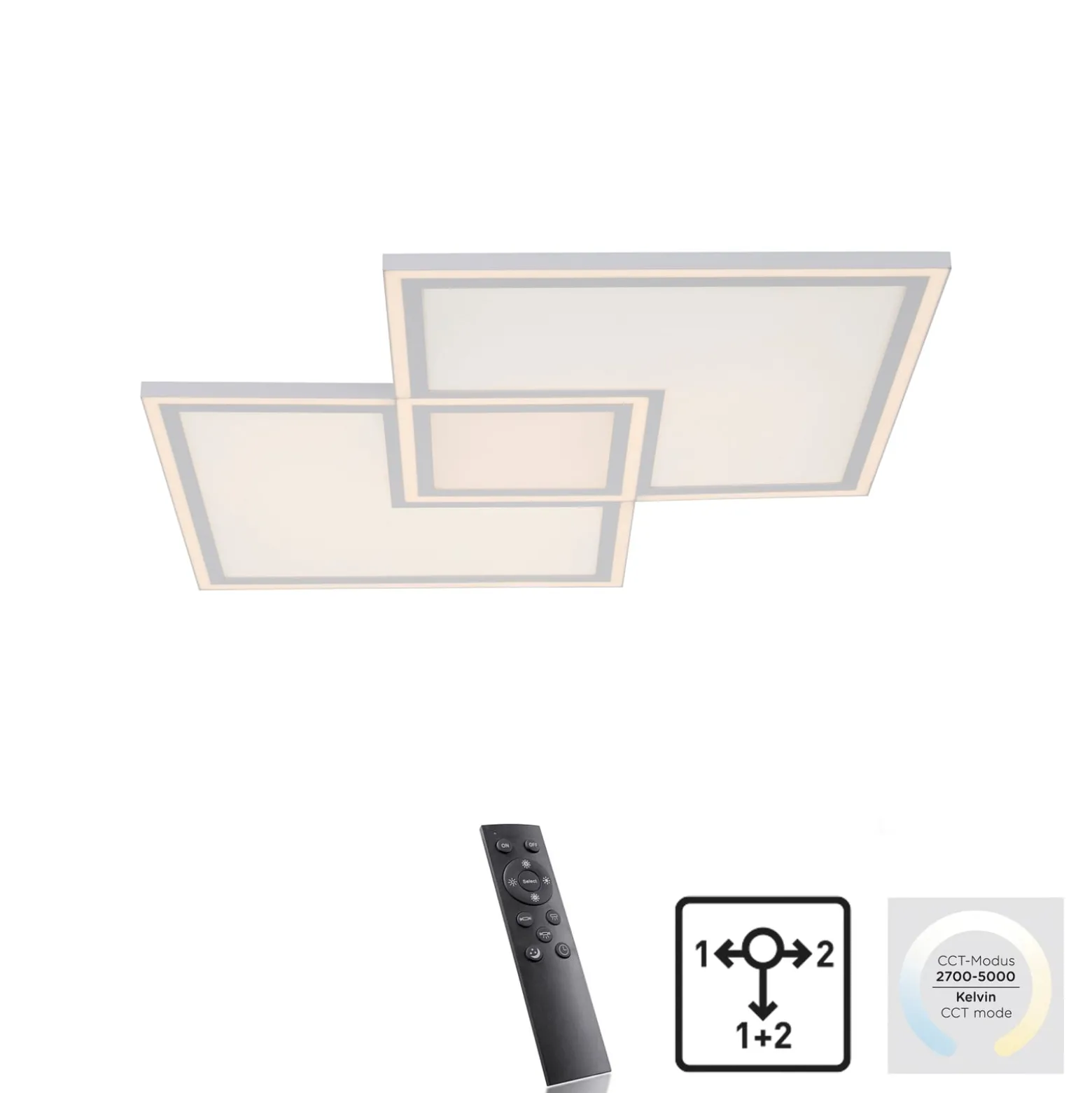 LED-Deckenleuchte Edging CCT, 67,5 x 67,5cm