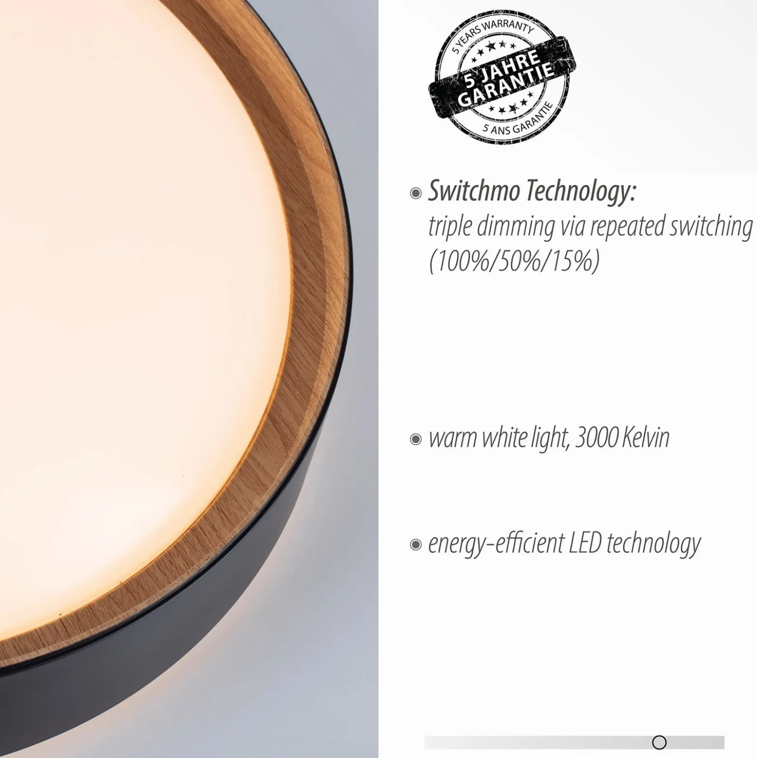 LED-Deckenleuchte Emilia 3-stufig dimmbar schwarz