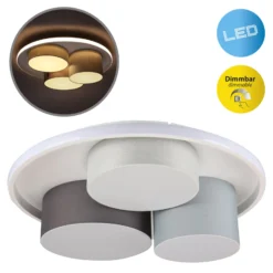 LED-Deckenleuchte Eppan, dreiflammig, dimmbar