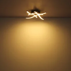 LED-Deckenleuchte Evita in Holzoptik