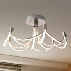 LED-Deckenleuchte Festos, nickel matt, dimmbar