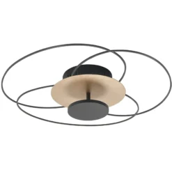 LED-Deckenleuchte Fiore, 2.700 K, schwarz/gold