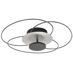 LED-Deckenleuchte Fiore, 2.700 K, schwarz/nickel