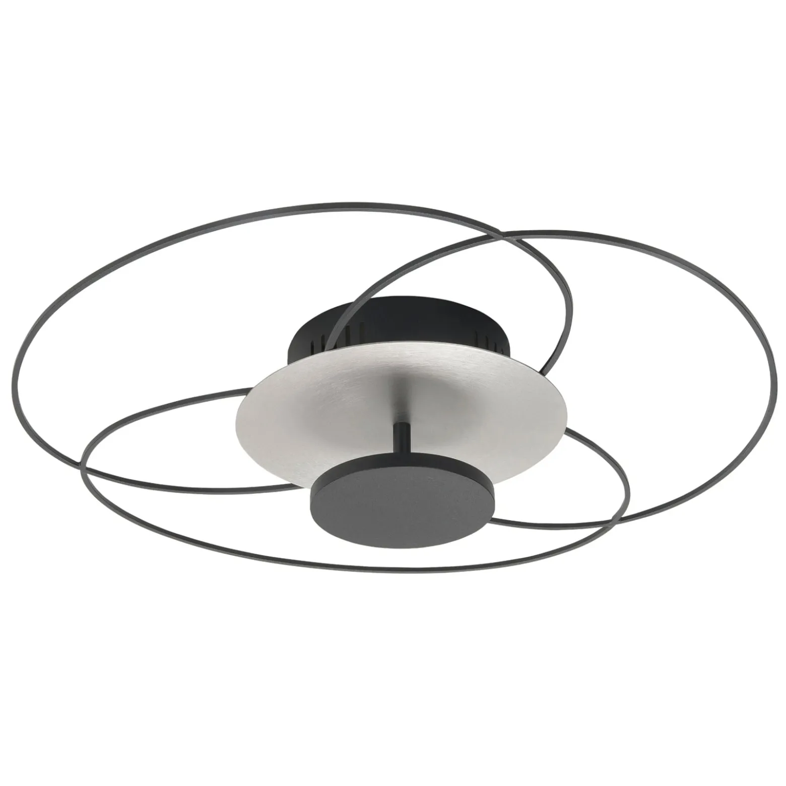 LED-Deckenleuchte Fiore, 2.700 K, schwarz/nickel