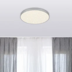 LED-Deckenleuchte Flame Star, Ø 28,7 cm, silber