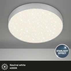 LED-Deckenleuchte Flame Star, Ø 28,7 cm, silber