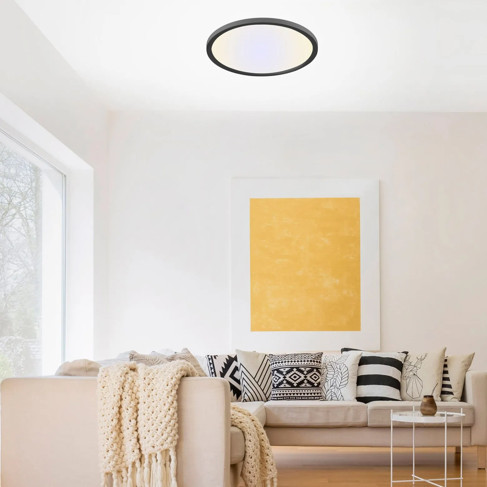 LED-Deckenleuchte Flat CCT, Ø 40 cm, schwarz