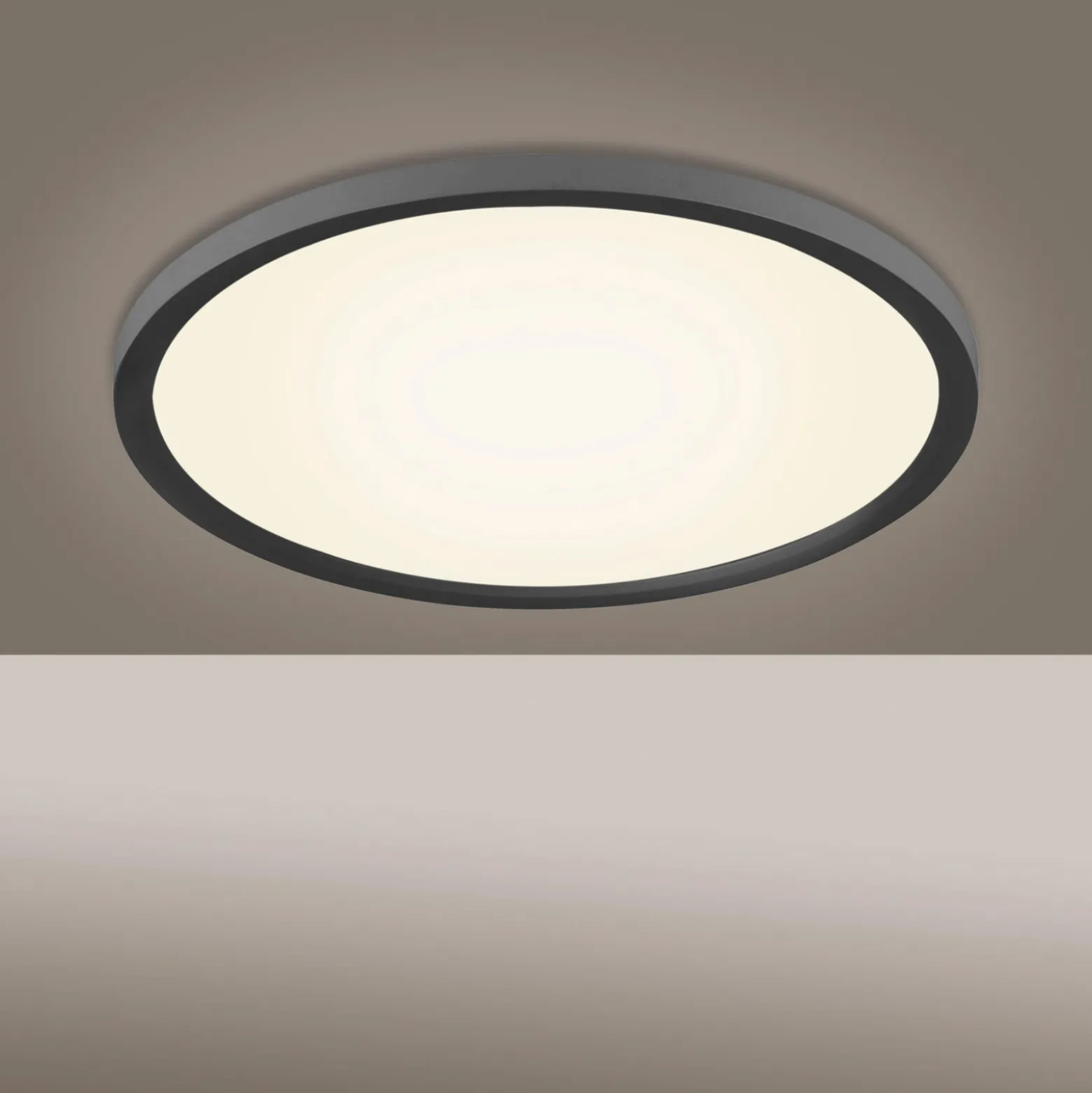 LED-Deckenleuchte Flat CCT, Ø 40 cm, schwarz
