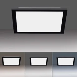 LED-Deckenleuchte Flat, CCT, schwarz, 29 x 29 cm