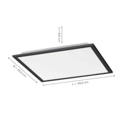 LED-Deckenleuchte Flat, CCT, schwarz, 45 x 45 cm