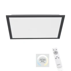 LED-Deckenleuchte Flat, CCT, schwarz, 45 x 45 cm
