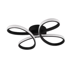 LED-Deckenleuchte Fly, schwarz matt, 3.000 K, 40 cm x 40 cm