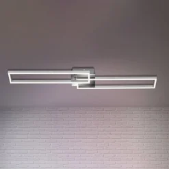 LED-Deckenleuchte Frame, Fernbedienung, chrom