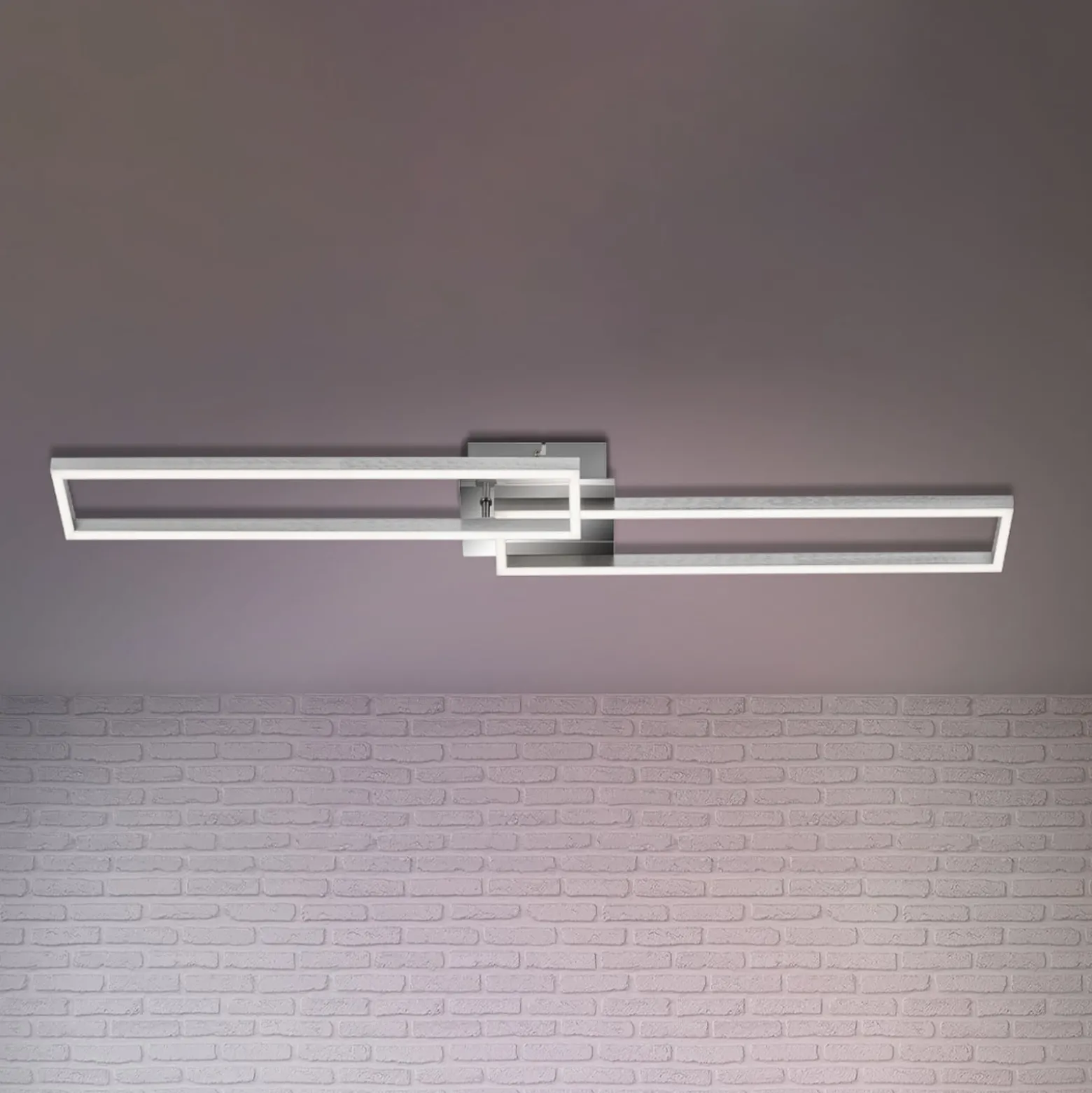 LED-Deckenleuchte Frame, Fernbedienung, chrom