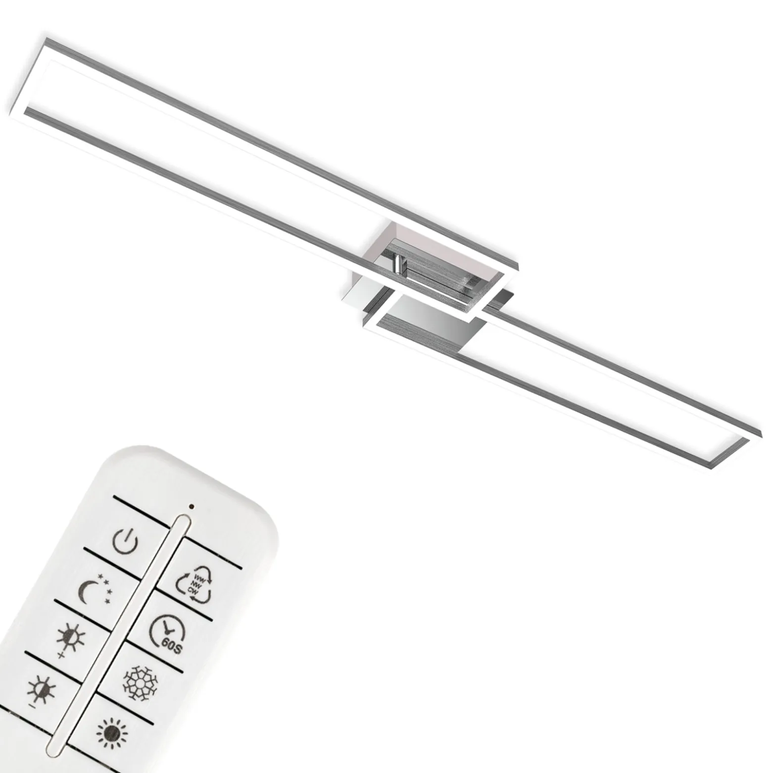 LED-Deckenleuchte Frame, Fernbedienung, chrom