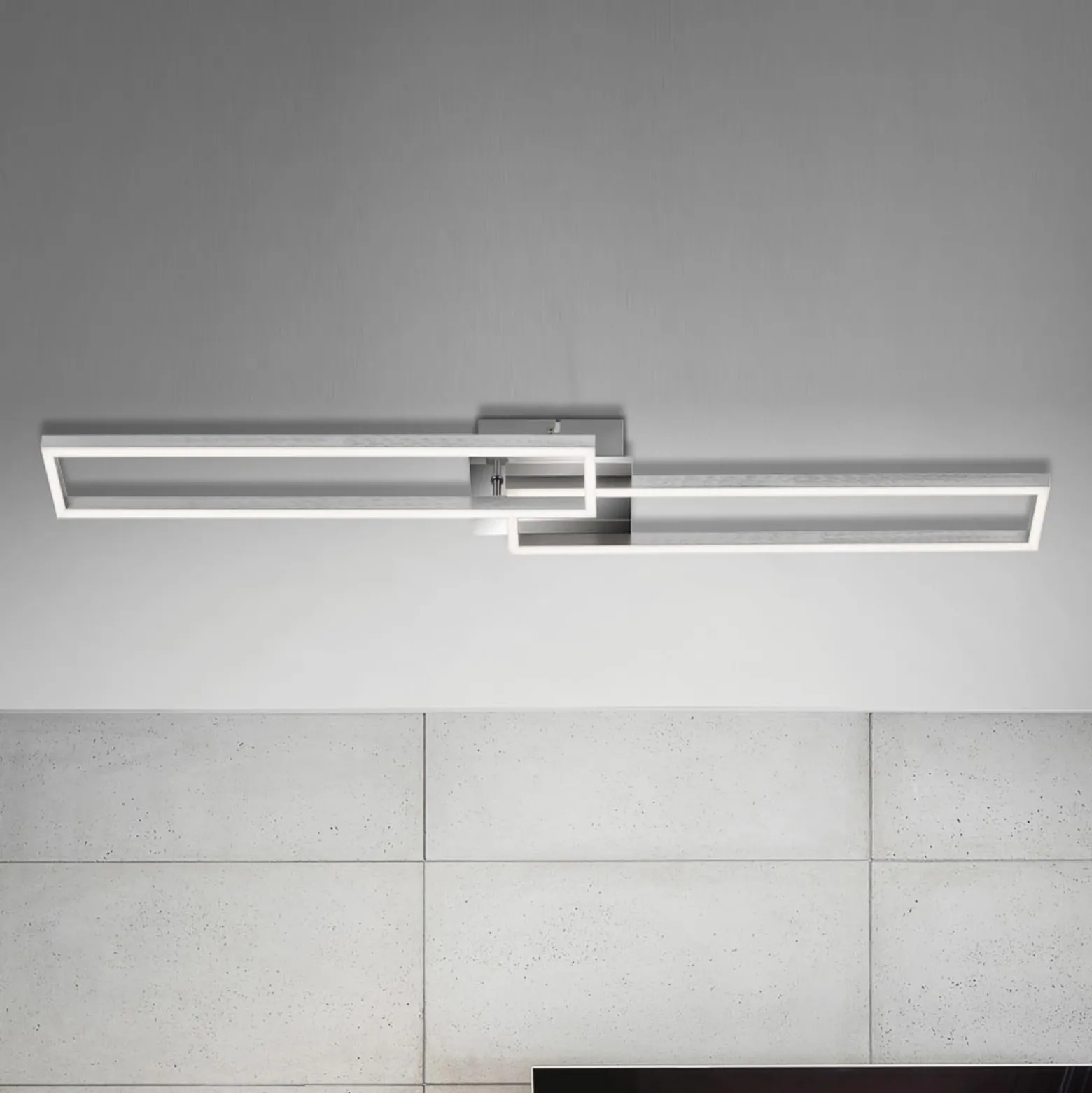 LED-Deckenleuchte Frame, Fernbedienung, chrom