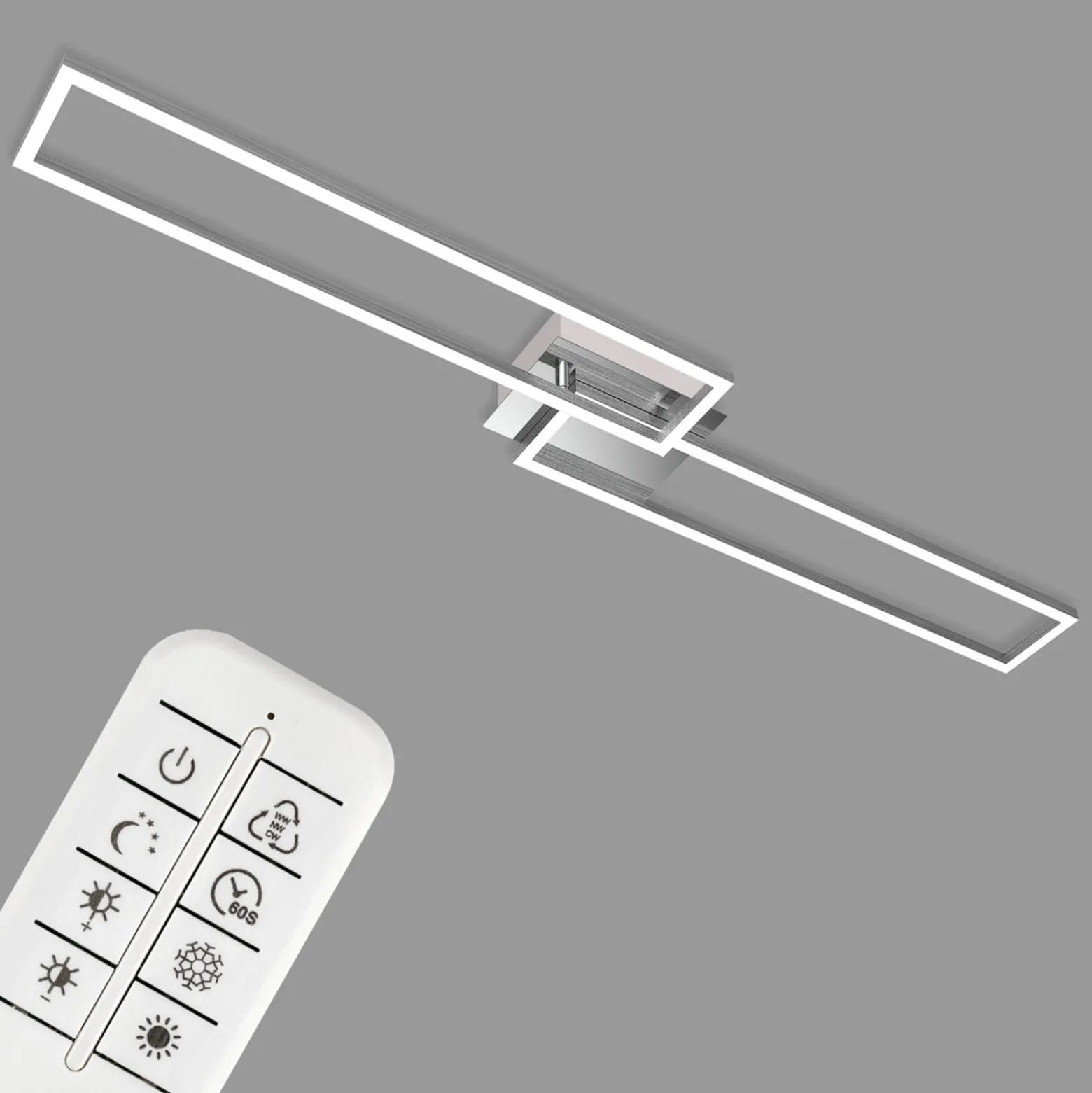 LED-Deckenleuchte Frame, Fernbedienung, chrom
