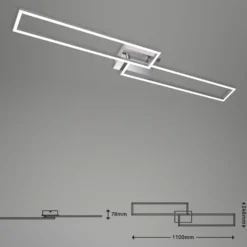 LED-Deckenleuchte Frame, Fernbedienung, chrom